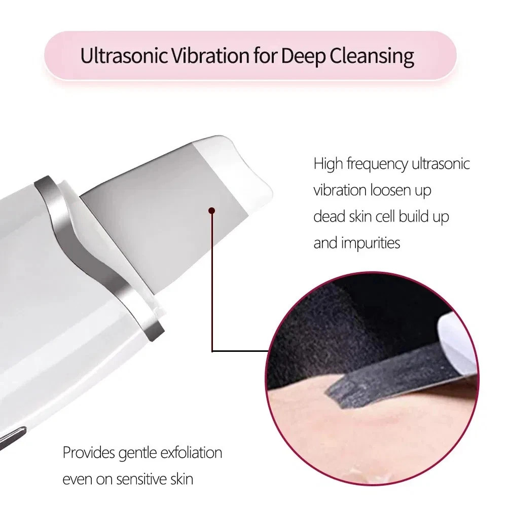 3-in-1 Ultrasonic Facial Spatula for Deep Cleansing, Electric Ultrasonic Skin Sc