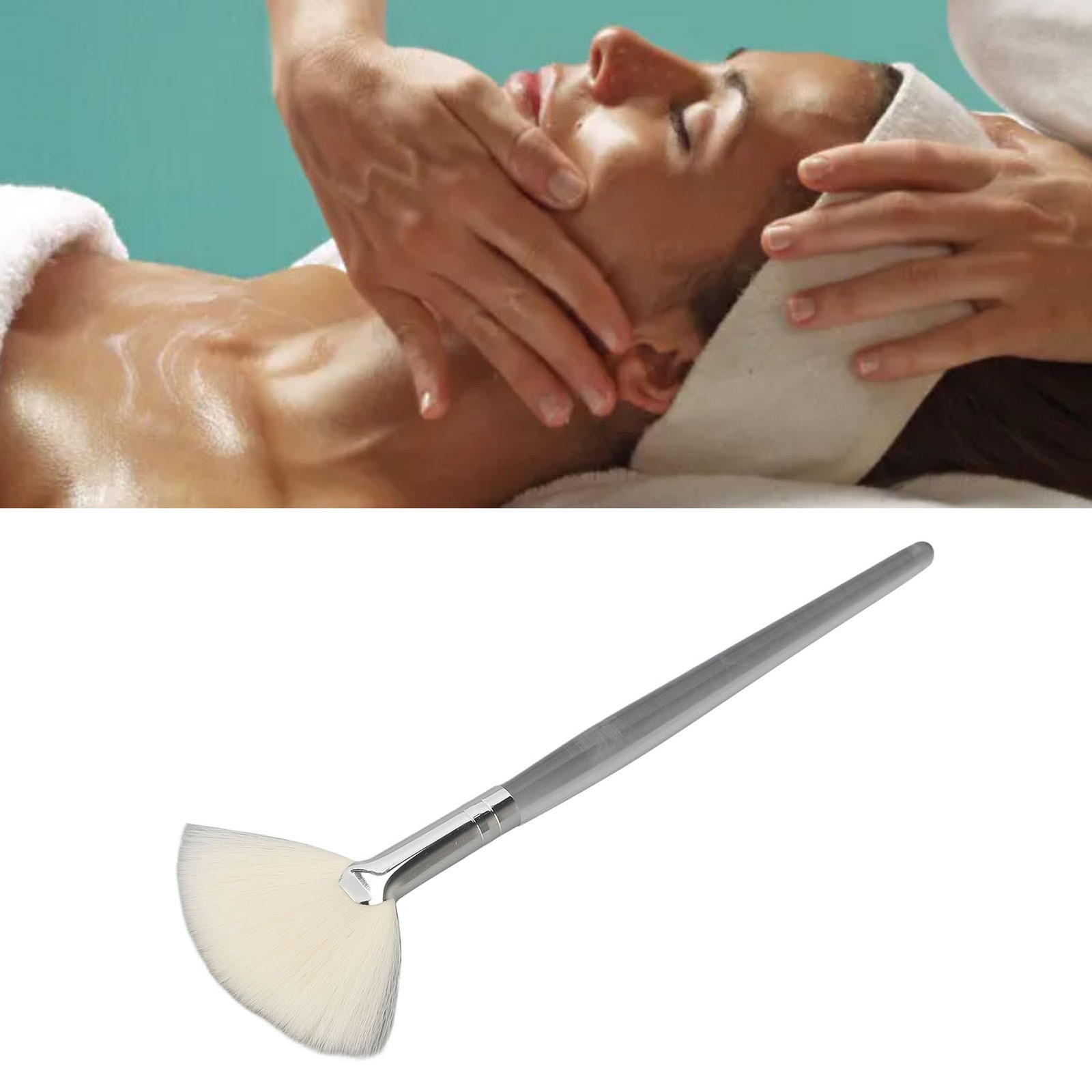 2-2pcs Facial Fan Brush For Gentle Foam Lathering Cleansing