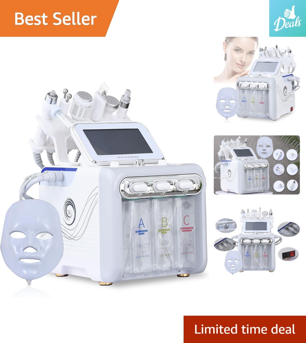 Hydrogen Oxygen 7 in1 Facial Care Machine with Mask Multifunctional Face Skin…