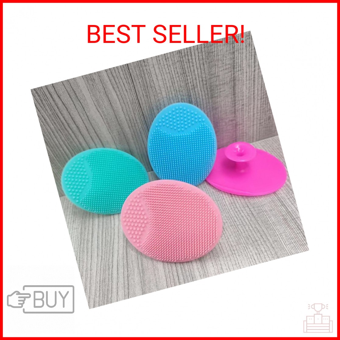 Silicone Facial Cleansing Brush – 4 Pack Face Scrubber & Exfoliator for Deep Cle