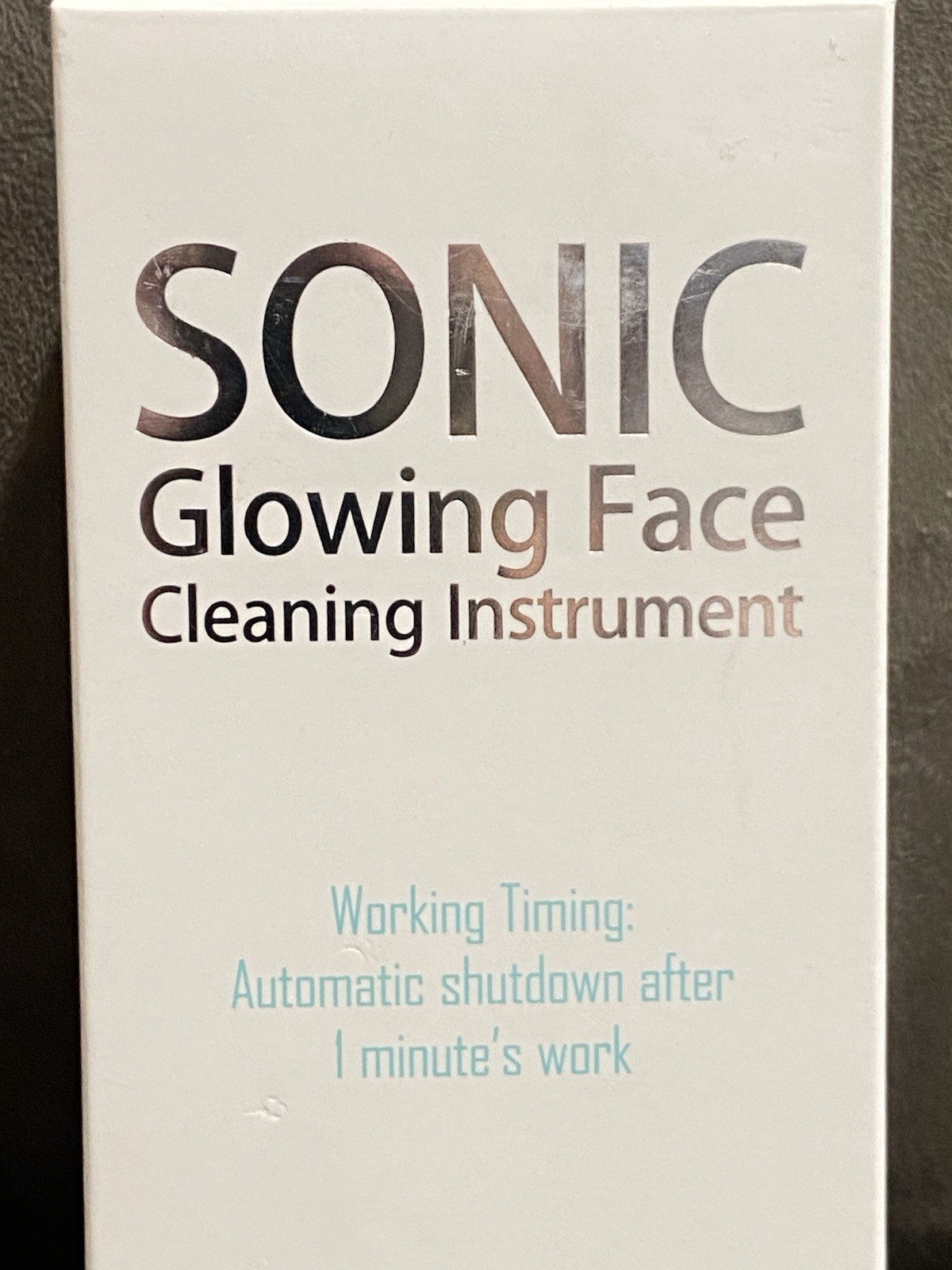 SONIC GLOWING FACE MIRA WHITE BATTERY OPERATED FACIAL CLEANING SPIN BRUSH – NEW!