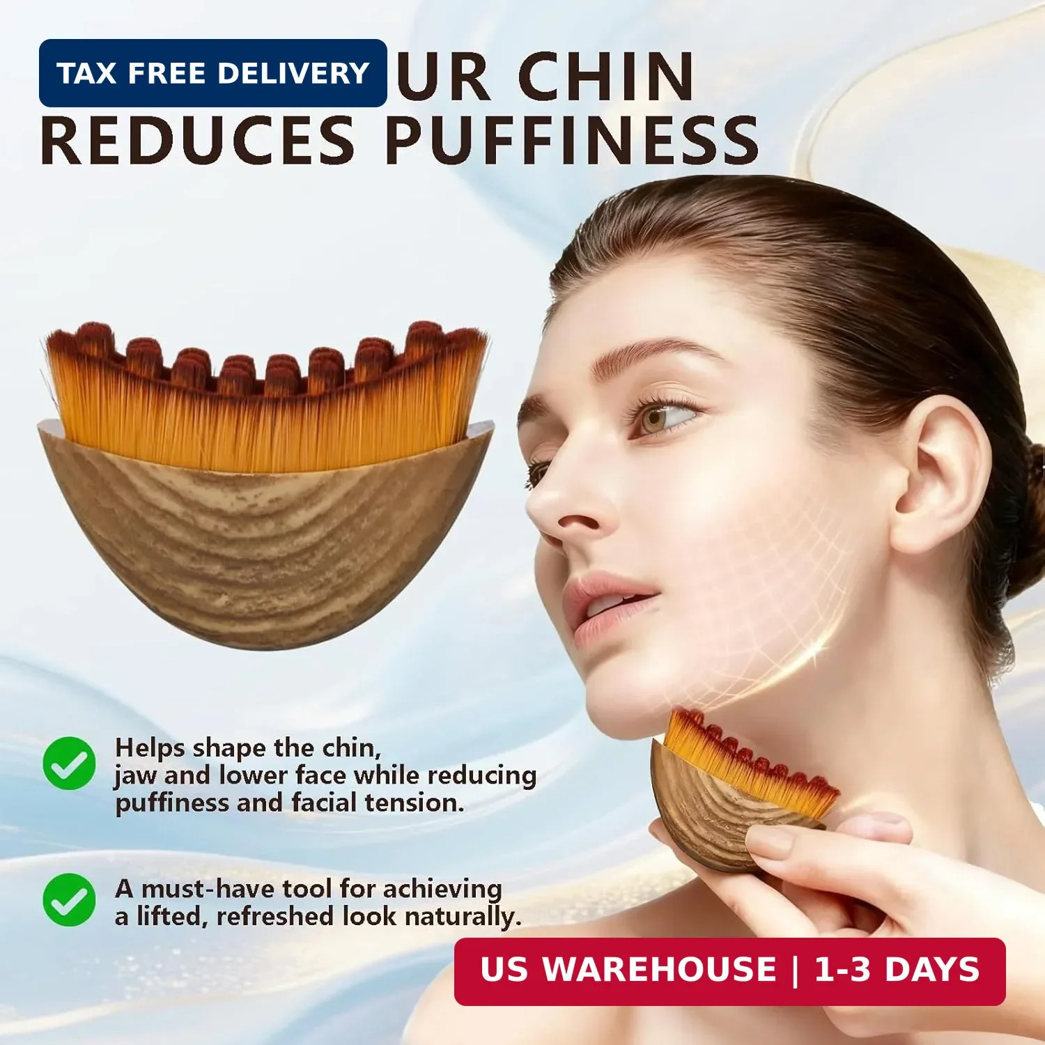 3 Pack Lymphatic Contour Face Brush, Lymphatic Drainage Contour Face Brush Massa