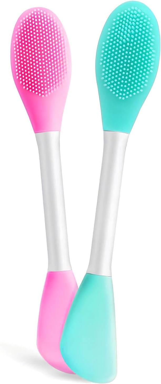 Face Scrubber,2 PCS Silicone Face Brush,Facial Cleansing Brush for Exfoliating,D