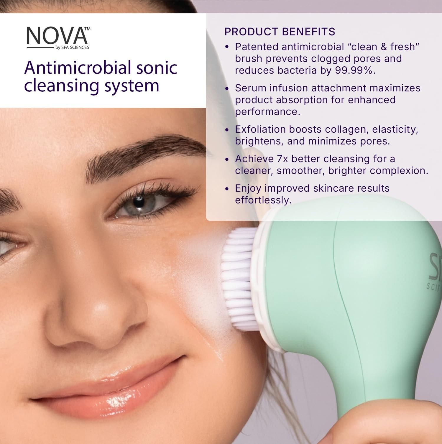 Spa Sciences – Nova – Sonic Cleansing Brush Bristles Infusion System Anti-Aging