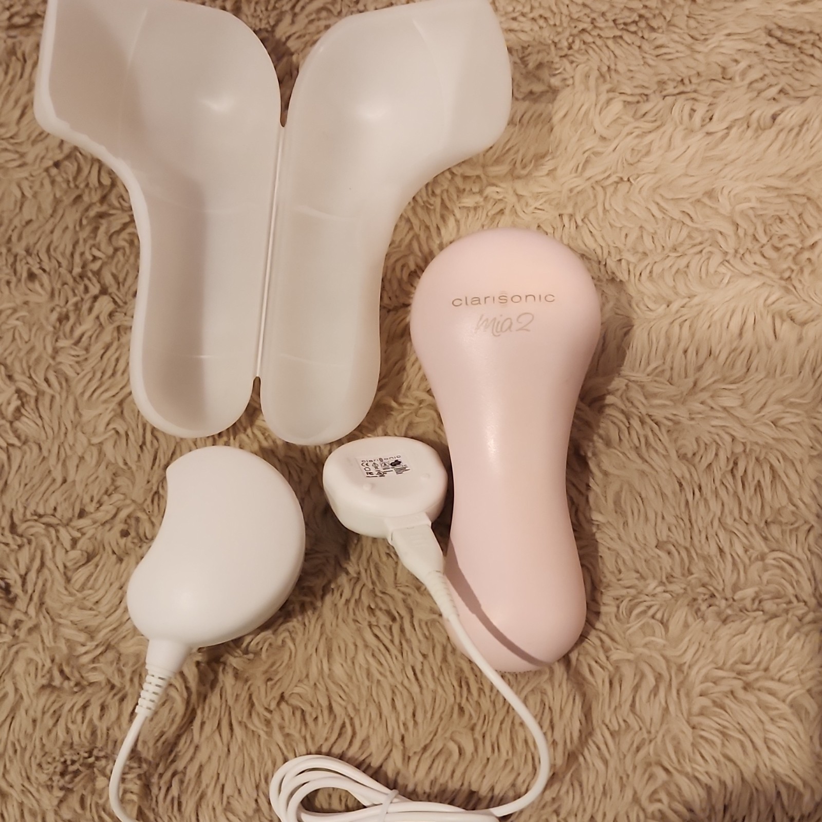 Clarisonic Mia 2 Pink Electric Facial Brush Wireless w/ Charger & Case