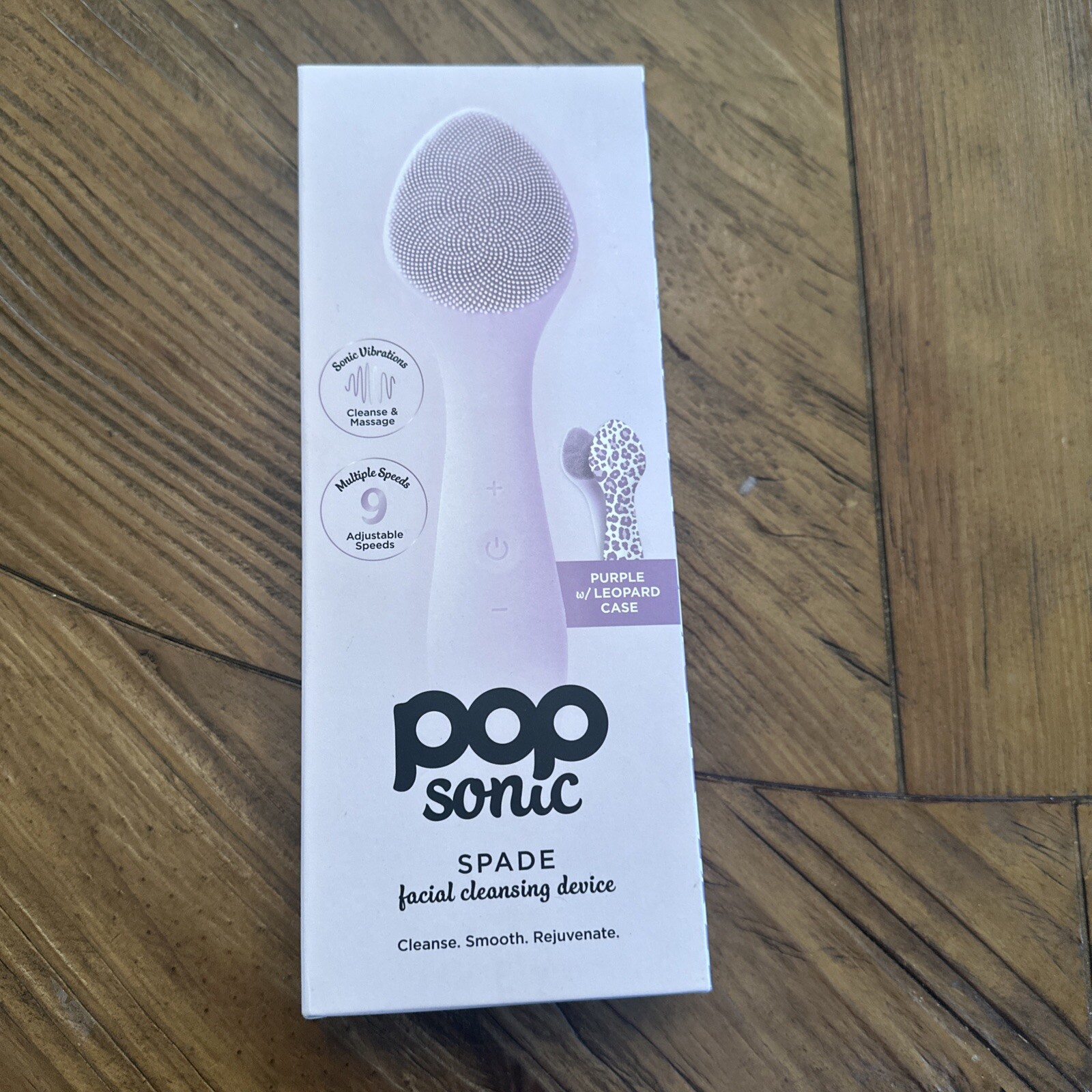 Pop Sonic Facial Cleaner Purple Leopard Print New In Box