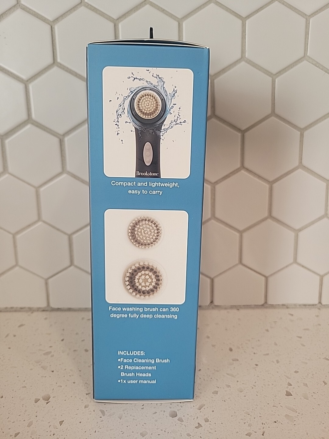Face Cleaning Brush 2 Heads 2 in 1 Skin Cleaning Kit Brookstone NEW IN BOX