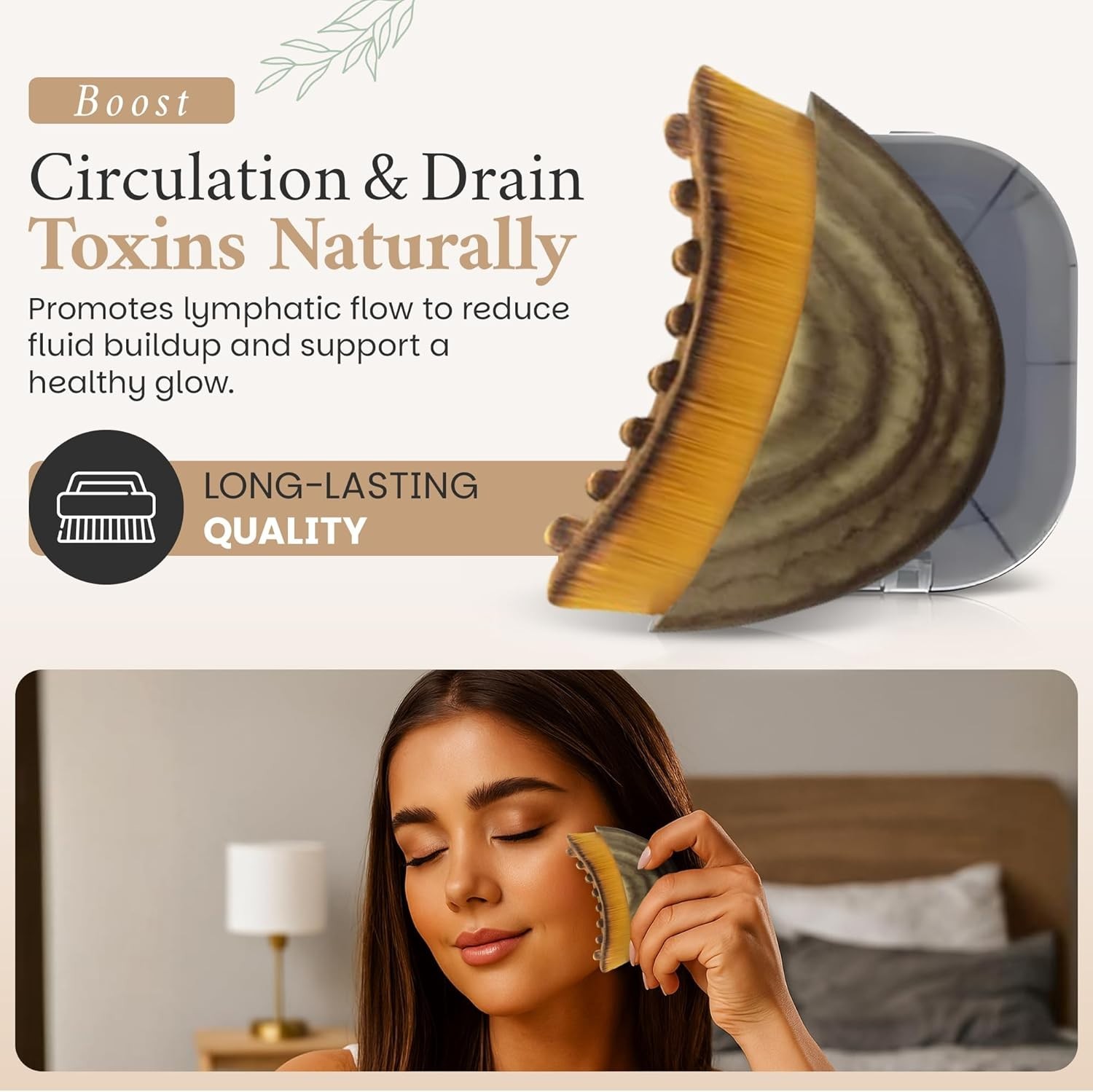 Ultra-Soft Facial Contour Brush for Lymphatic Drainage & Gentle Massaging