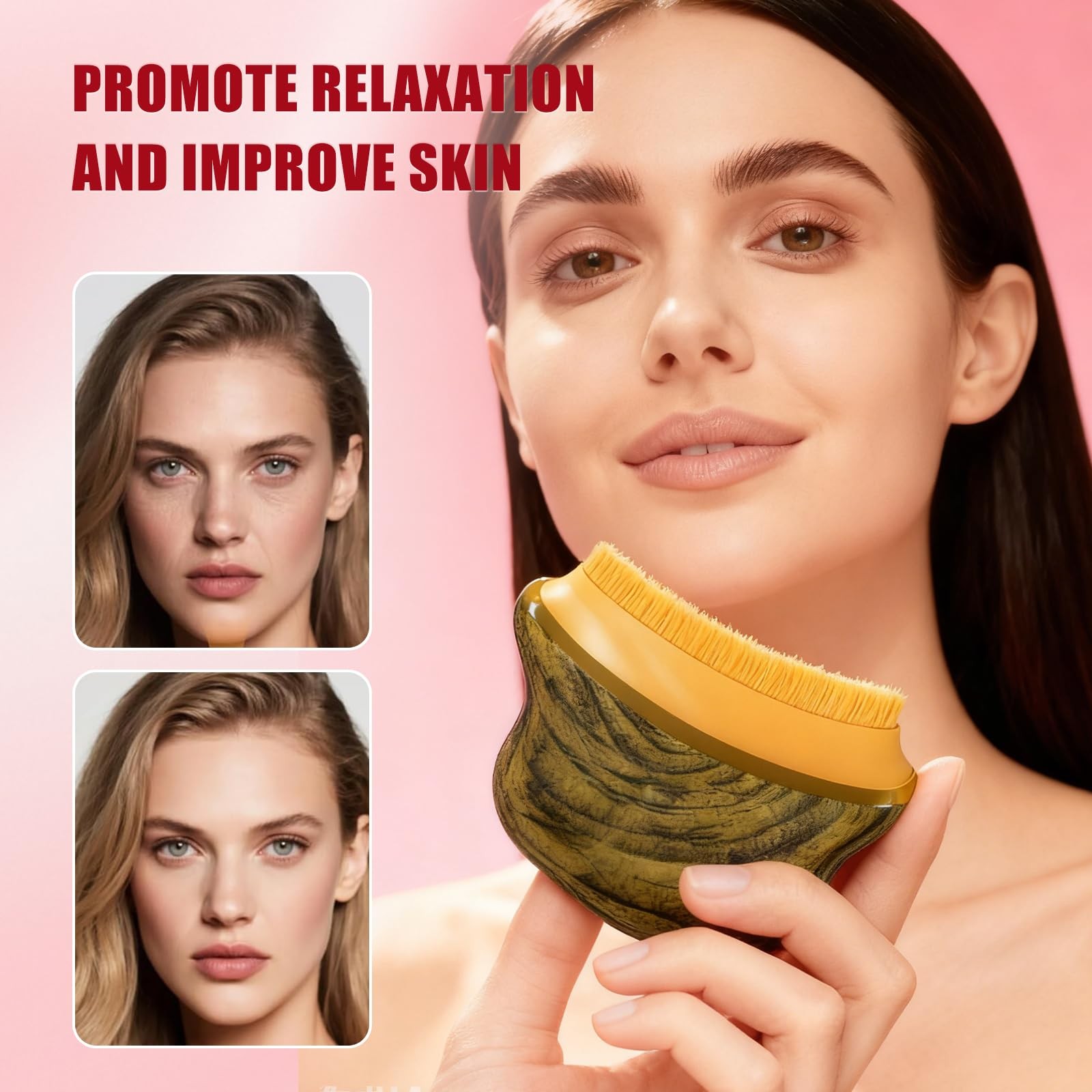 Multi Silicone Facial Cleansing Brush,Anti-Puffiness, Tree Grain
