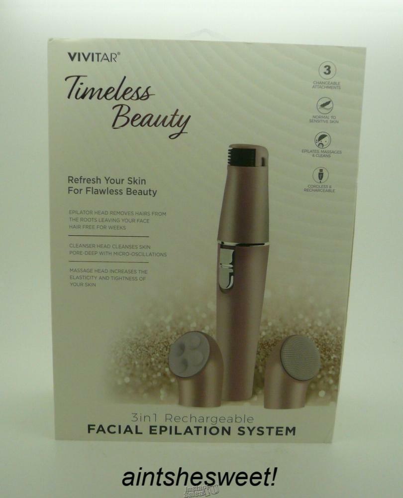 VIVITAR 3 in 1 Rechargeable Facial Epilation System NIB Timeless Beauty