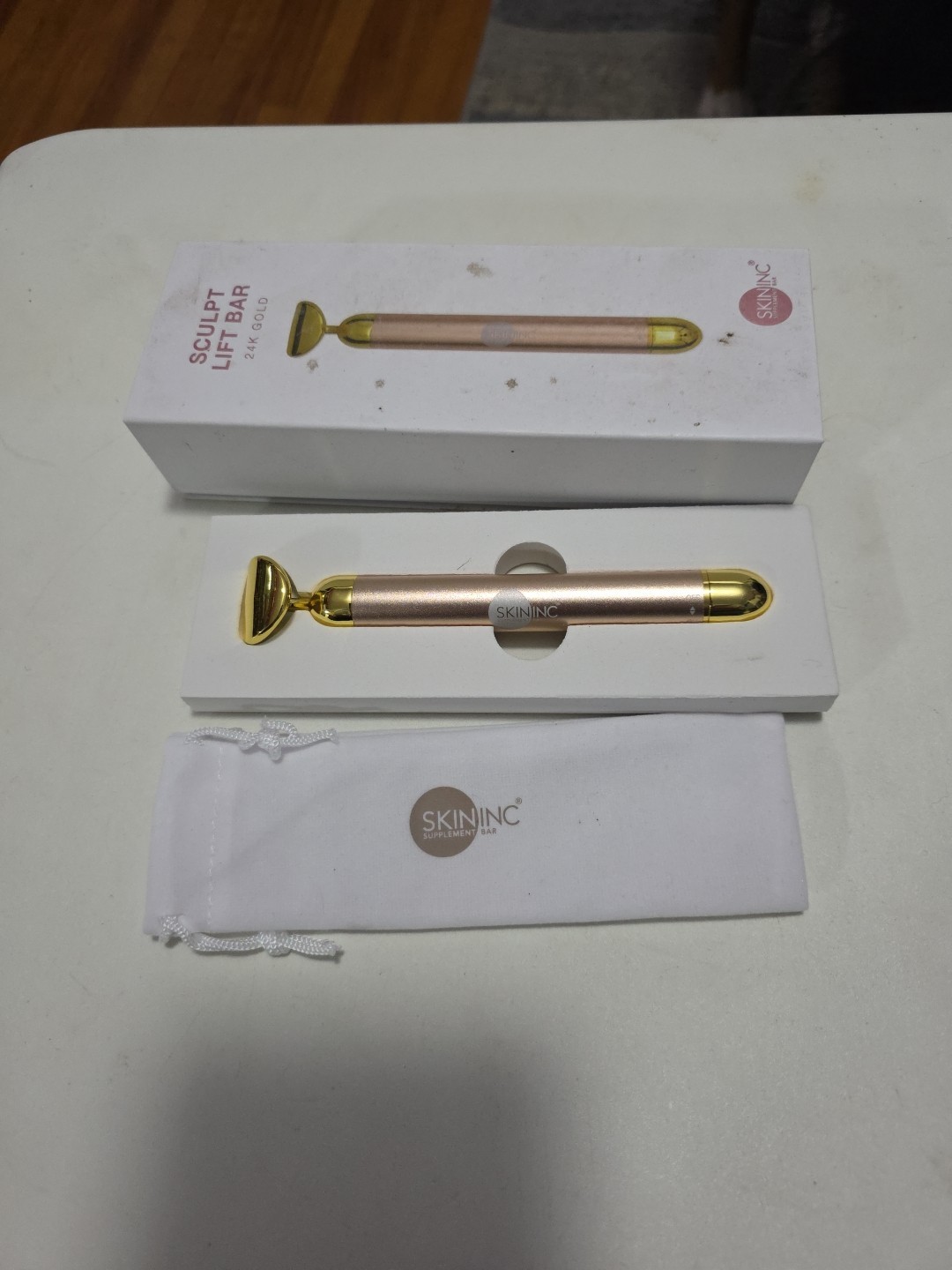 Skin Inc Sculpt Lift Bar 24K Gold Facial Massager Vibrating Tool Anti-Aging New