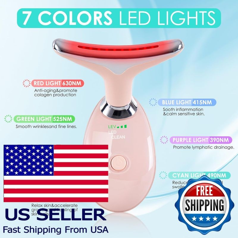 Facial Massager & Sculpting Wand, Red Light Therapy, 7 Color Skin Care Tool