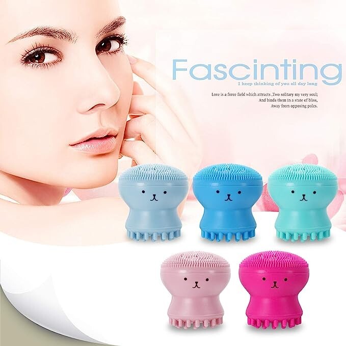 5 packs Silicone Octopus Facial Cleansing Brush Acne Pore Cleansing Soft Brush