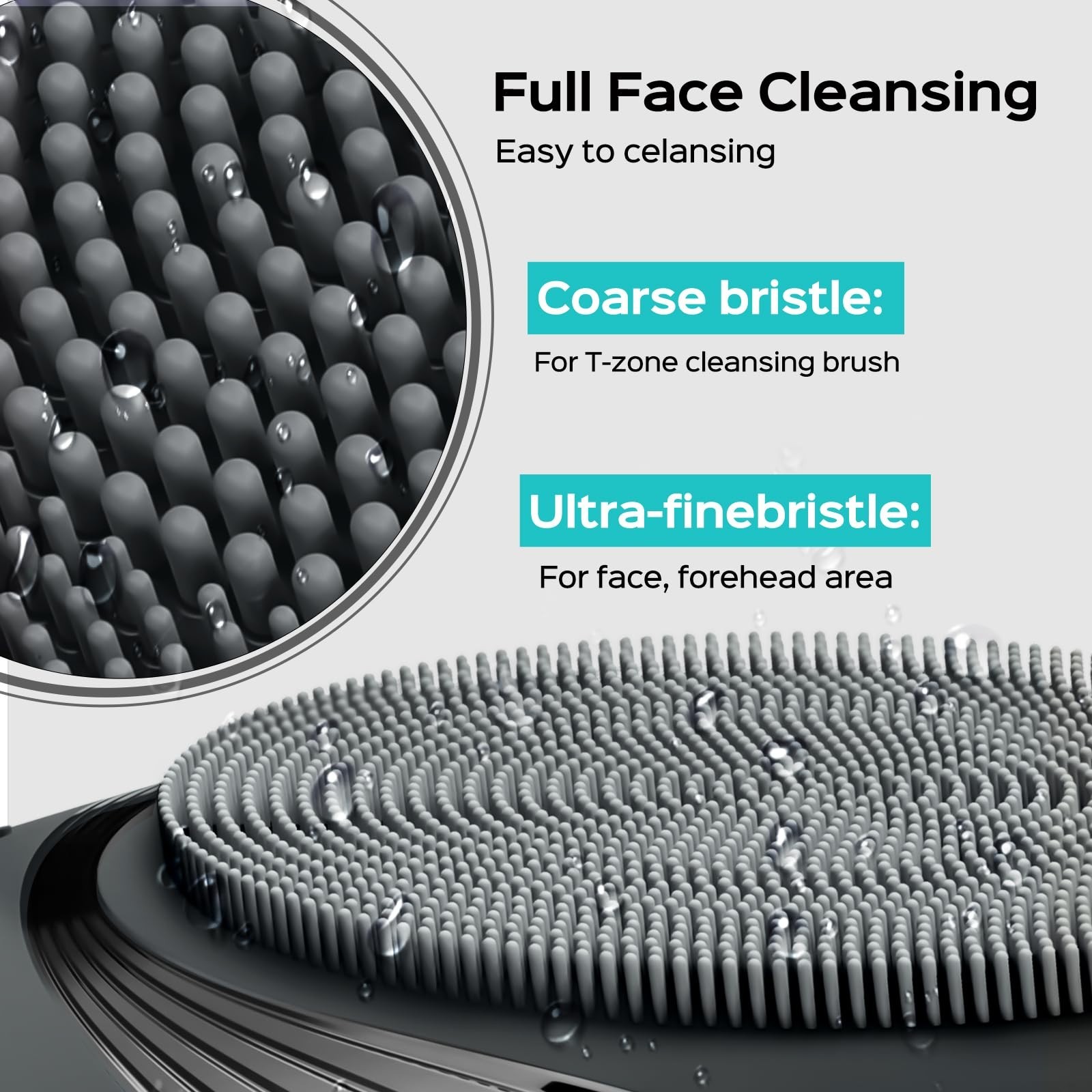 Compact Rechargeable Facial Cleansing Brush – Gentle Silicone, 5 Modes, Deep Cle