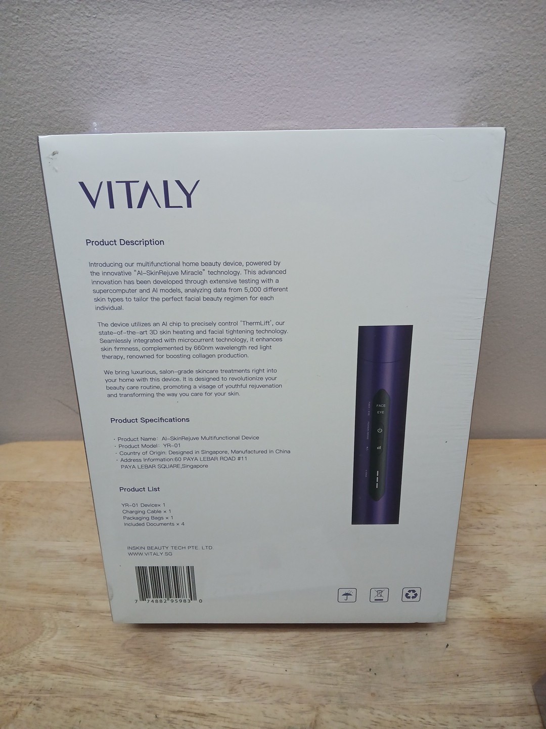 Vitaly AI SkinRejuve Multifunctional Device W/ YouthRejuve Anti-Aging Gel Sealed
