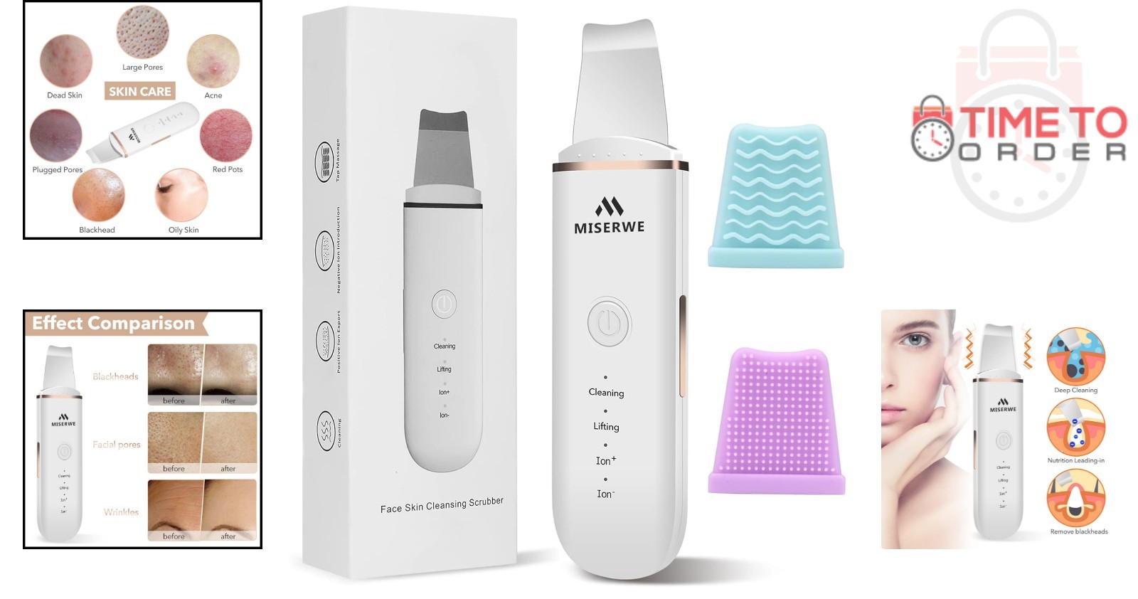 Skin Scrubber Face Facial Spatula Deep Cleansing Blackhead Remover Pore Cleaner