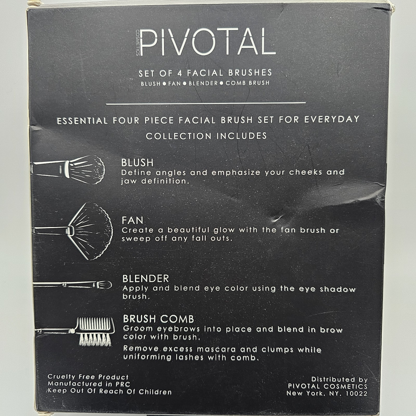 Pivotal Mackup Brushes Set Of 4 New In Box