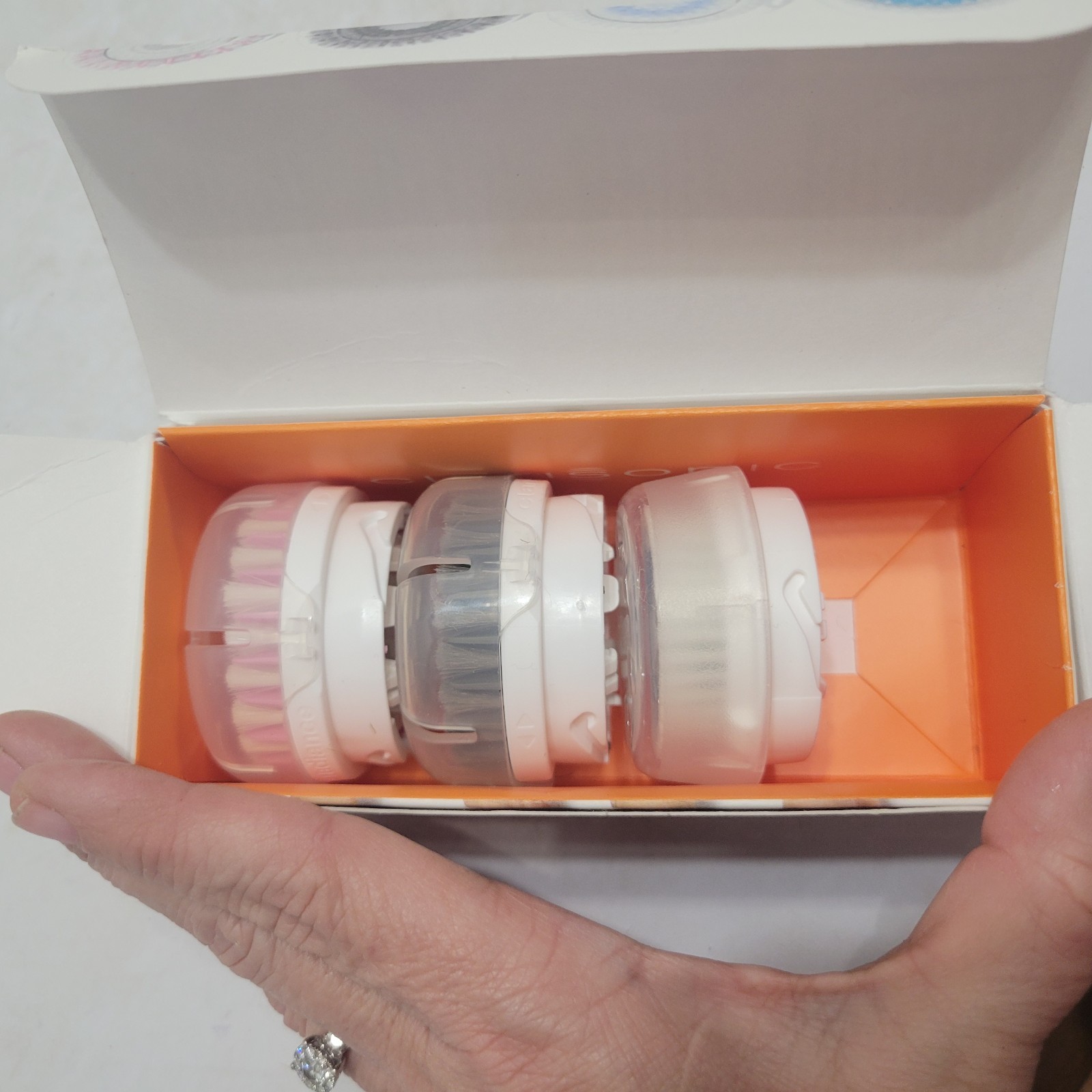 3 Clarisonic Brush Heads: Radiance New, Skin Detox New, Pore Minimizing Used