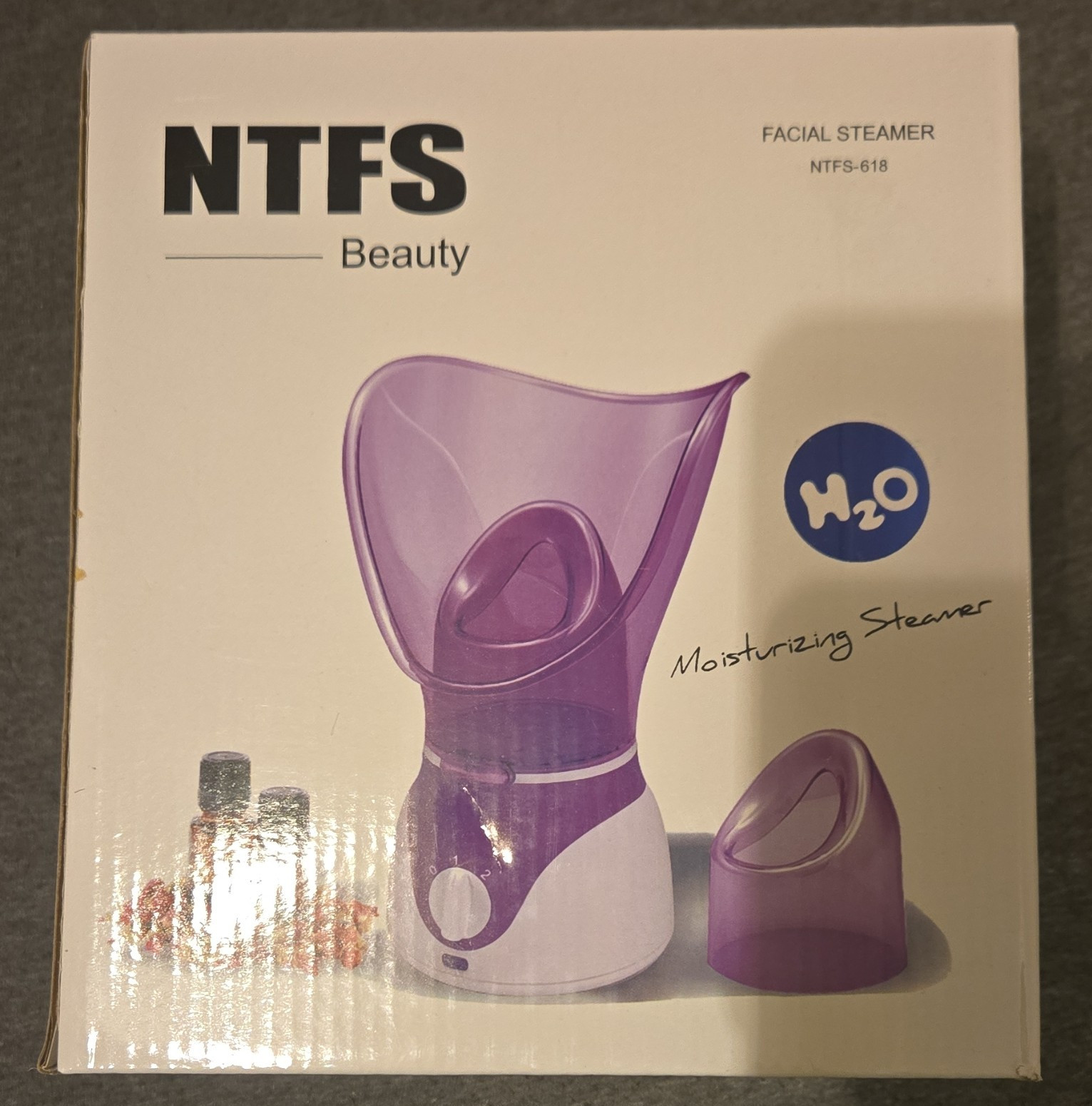 NTFS Beauty NTFS-618 Facial Steamer w/ Nose Attachment Purple/White