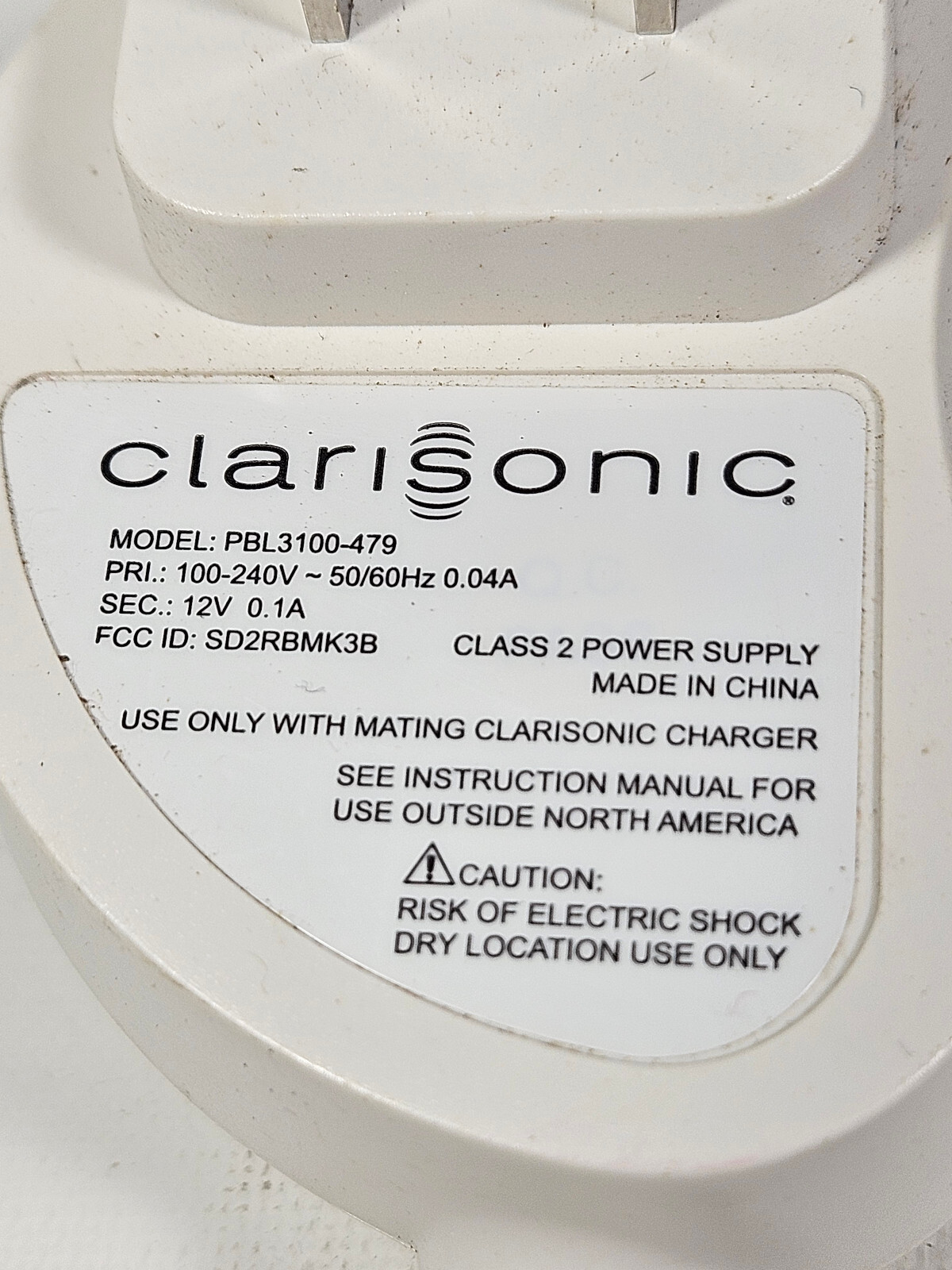 Clarisonic Mia1 & Mia2 Power AC Adapter charger 12V 0.1A PBL3100-479 – PBL4180B