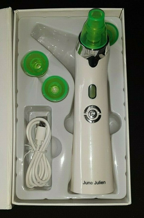 JUNE JULIEN VACUUM SUCTION BEAUTY DEVICE BLACKHEAD REMOVER PORE CLEANER green
