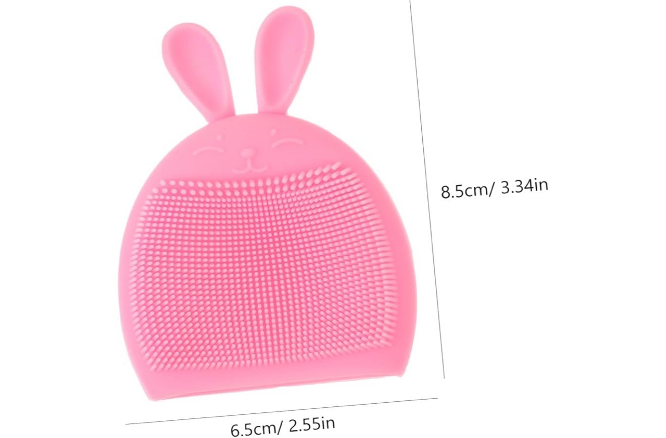 4pcs Silicone Face Cleansing Brush with Cartoon Rabbit Design Gentle Textured Sc