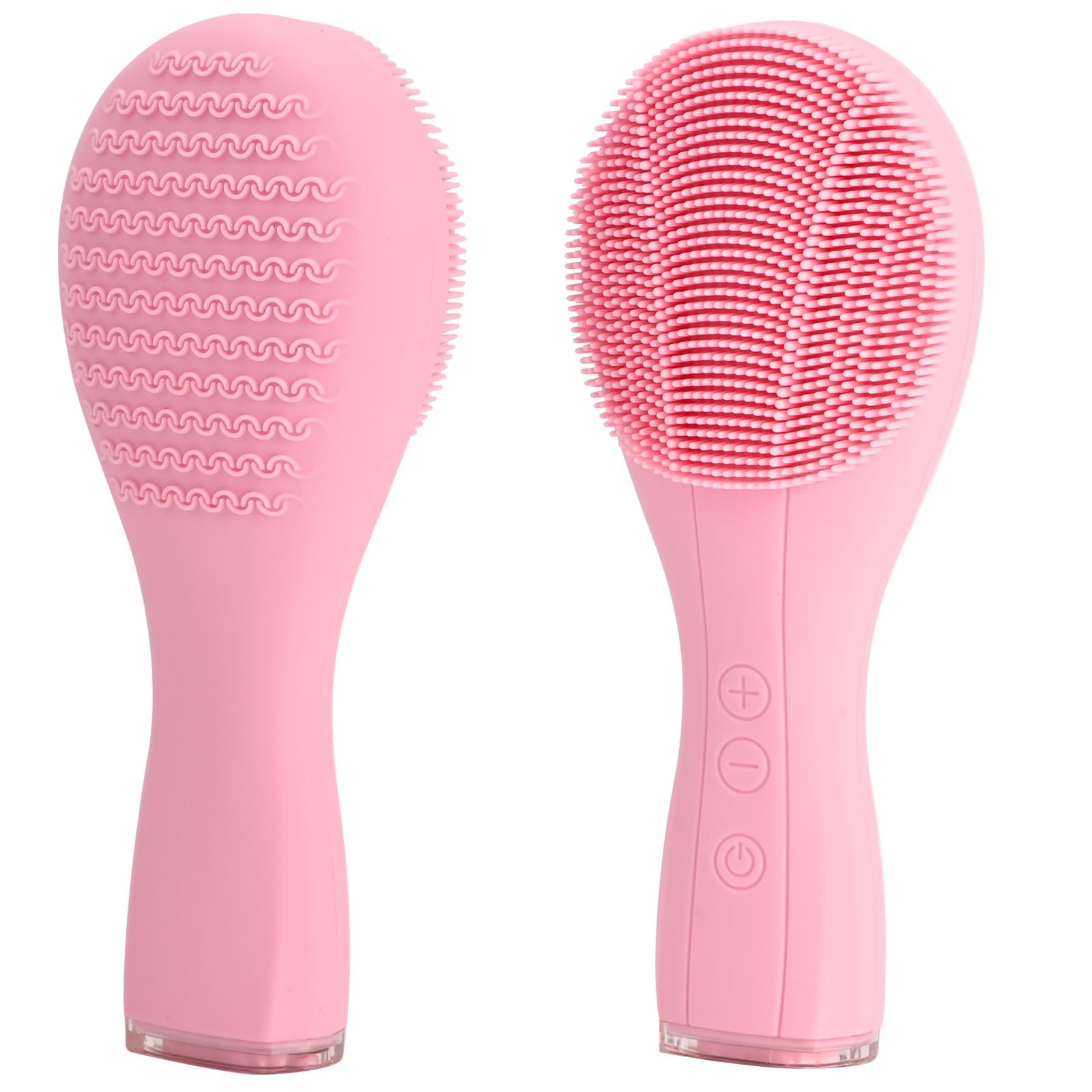 BAGLAK Silicone Face Scrubber Smart Facial Cleansing Device, Pink