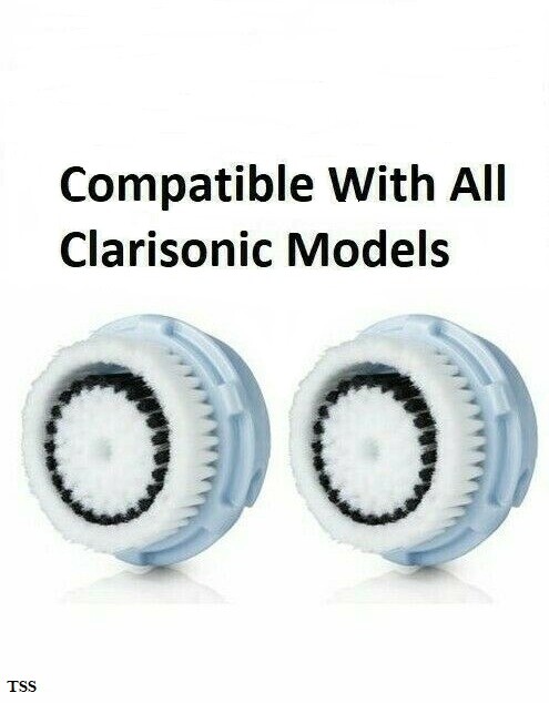2-PK DELICATE Facial Brush Head Replacements Mia Aria Smart Fits All Clarisonic