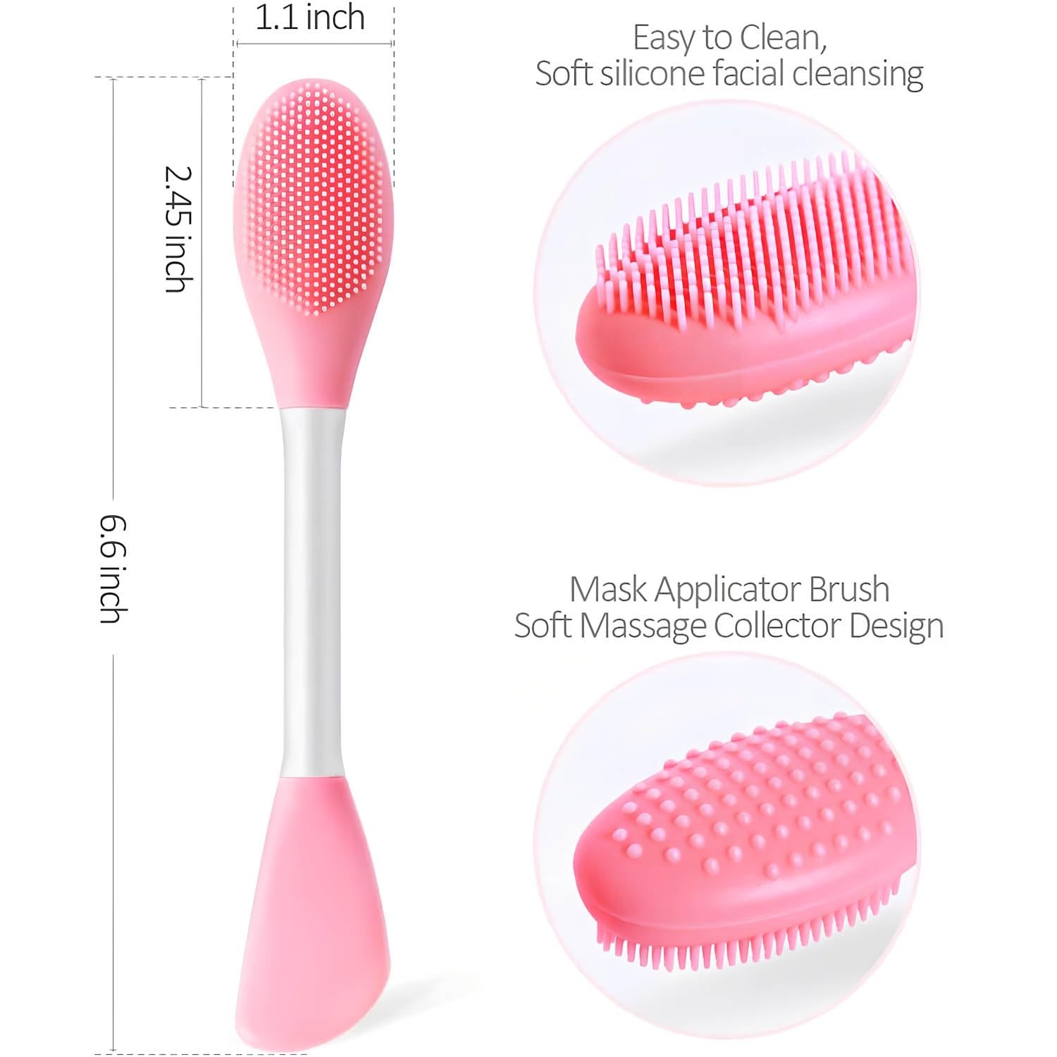 Facial Cleansing Brush,2 in 1 Silicone Face Scrubber for Oen Size, Colorful