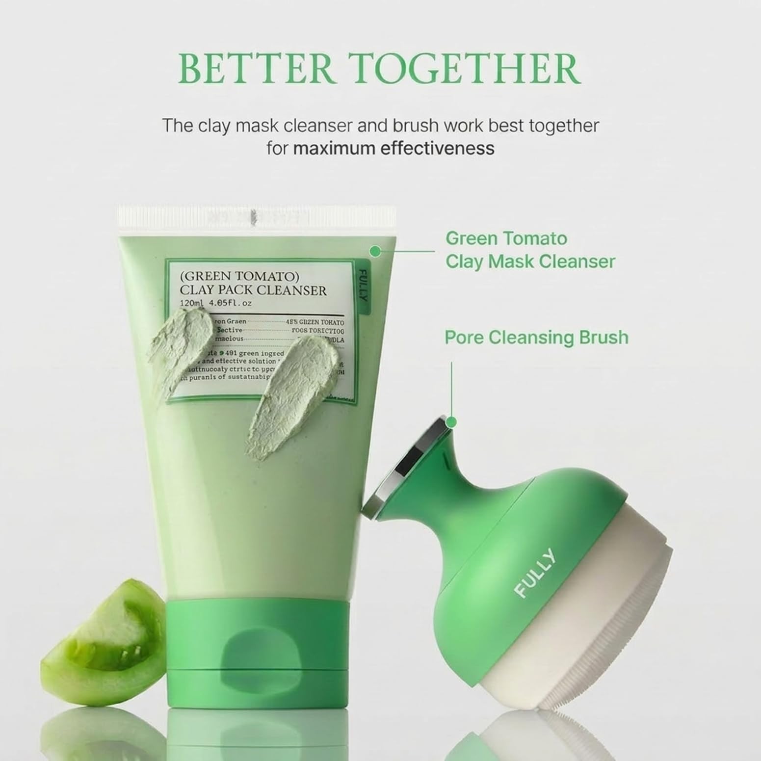 FULLY Pore Cleansing Silicone Brush, Effective Cleaner, Over 2000 Green