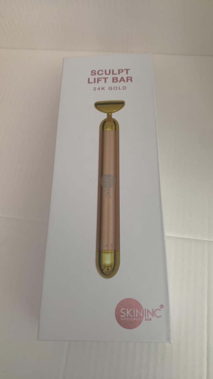 BAR SUPPLEMENT SKIN Inc SCULPT Lift 24K GOLD FACIAL MASSAGER BEAUTY TOOL Q38