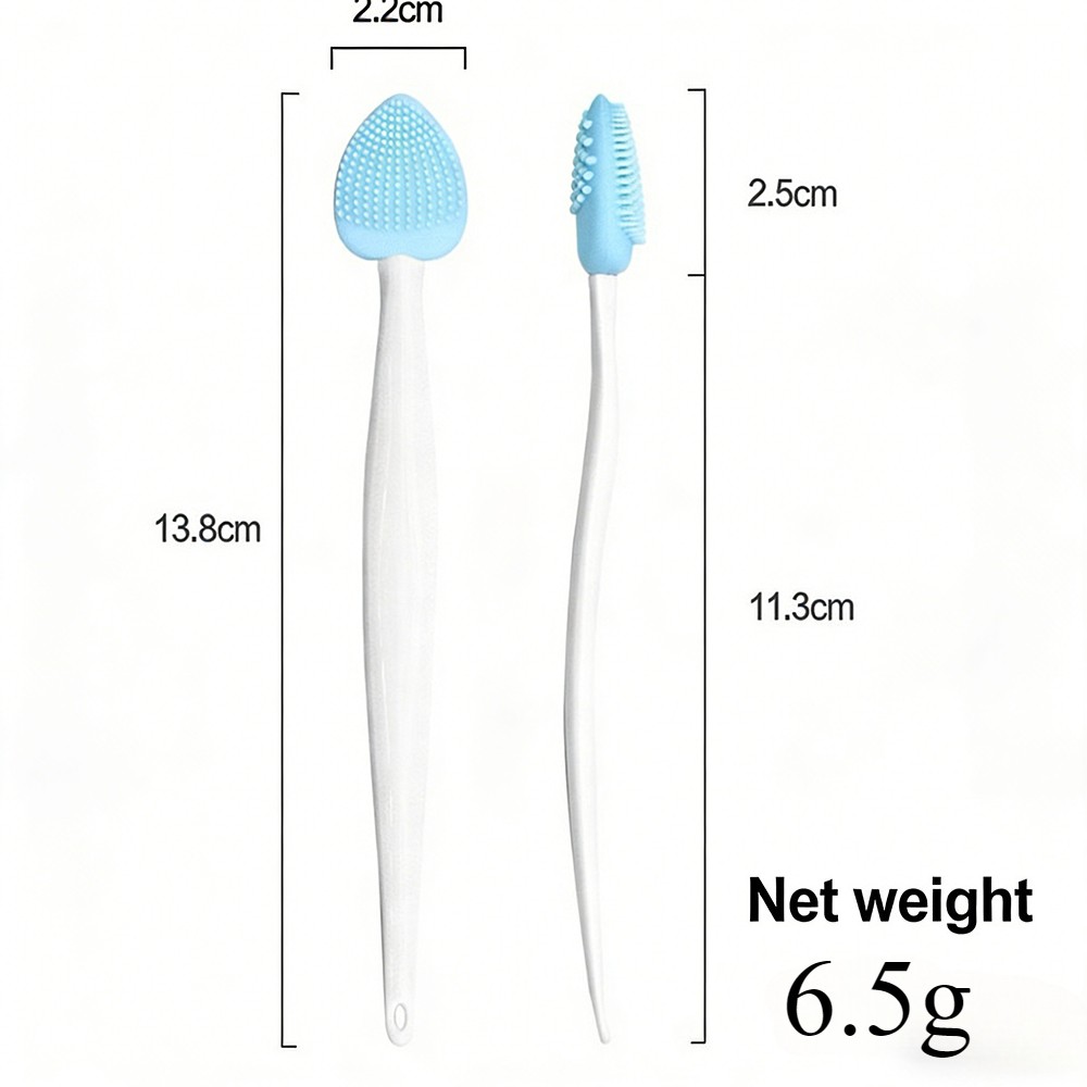 Soft Flexible Hygienic Deep-Cleansing Massaging Double-Sided Silicone Nose Brush
