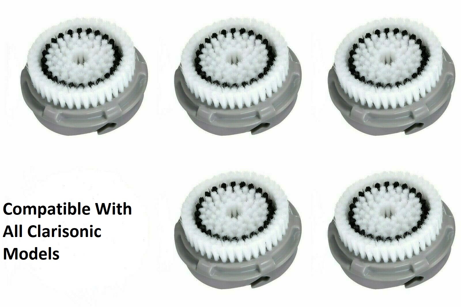 5-PK NORMAL Facial Brush Head Replacements Mia Aria Smart Fits All Clarisonic