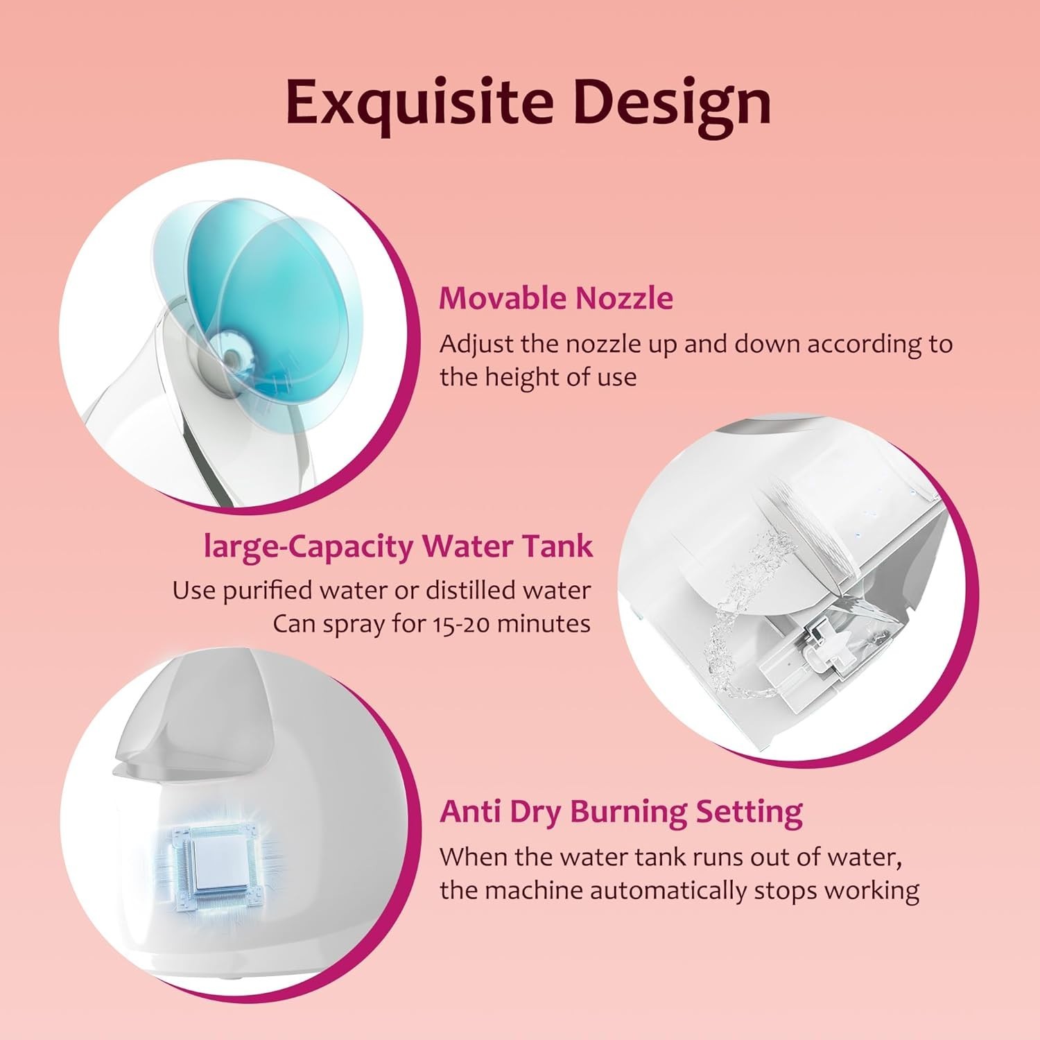 Compact Nano Ionic Facial Steamer with Adjustable Nozzle & Skin Treatment Kit