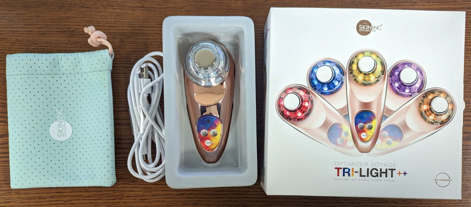 SKININC OPTIMIZER VOYAGE TRI-LIGHT CUSTOM LED -SONIC FLASH FACIAL PINK *SEE DESC