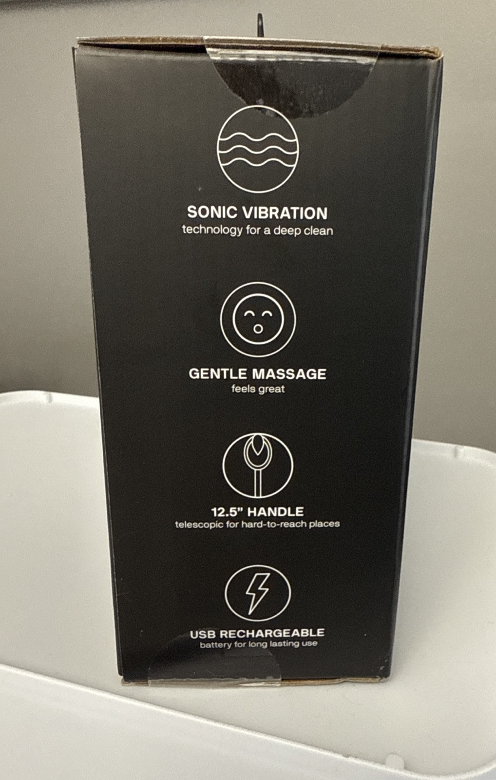 BlackWolf Sonic Scrubber Black Vibrating Scrubber NEW SEALED Men Rechargeable