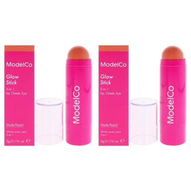 Modelco K0004612 3-in-1 0.176 oz Glow Stick for Women – Nude Peach – Pack of 2