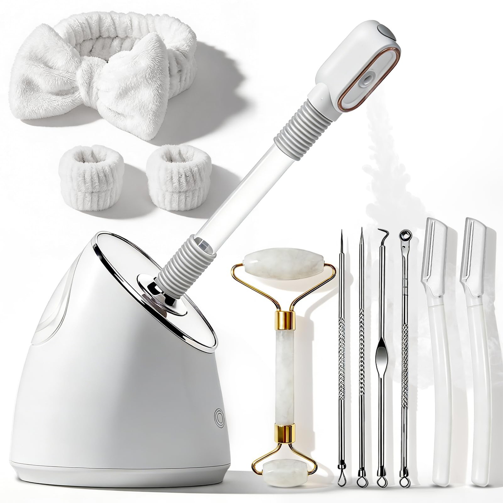 Pjordo Facial Steamer Spa Kit, Nano Ionic Face for Deep White