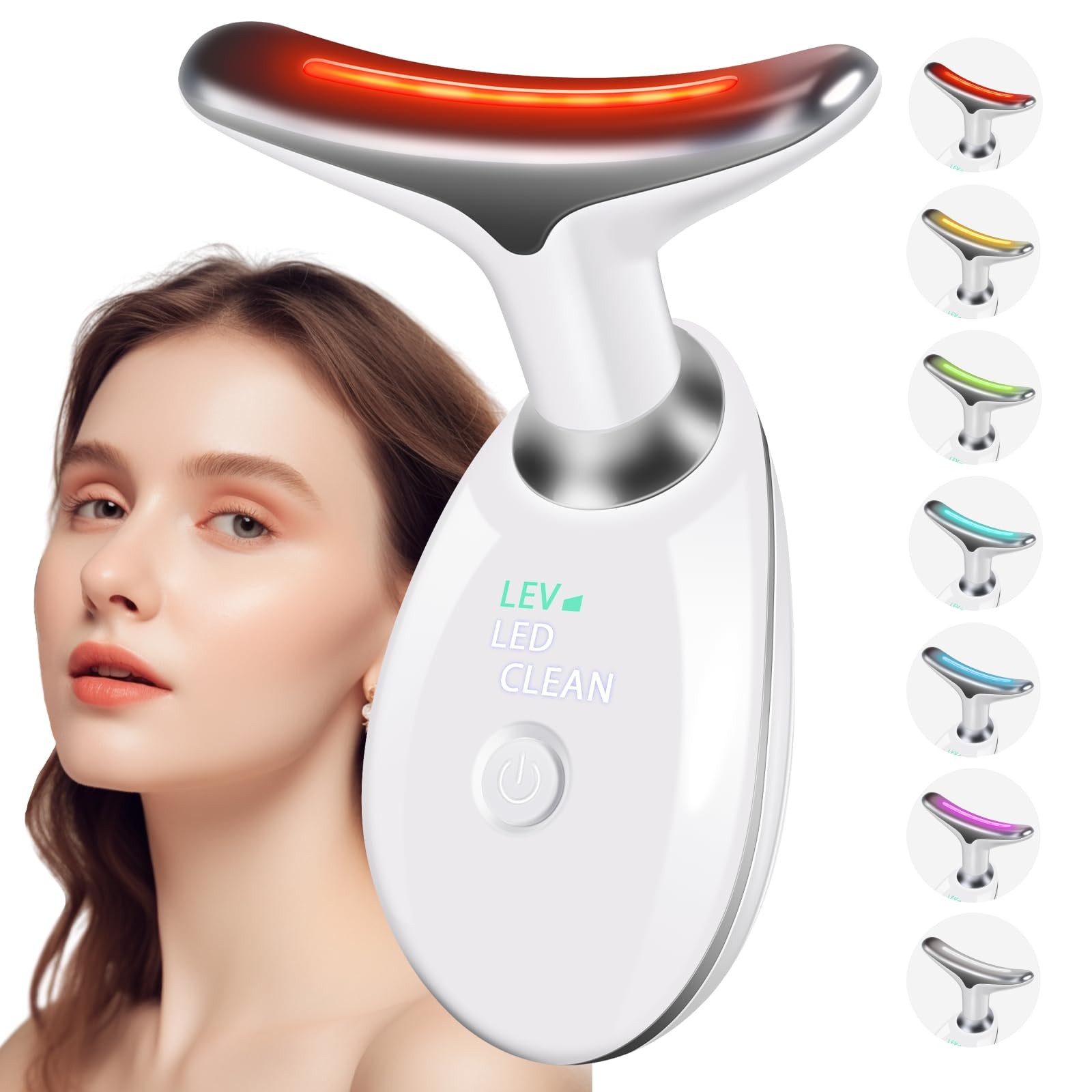 3 in 1 Face 𝖲cuIpting Tool, 7 Color Mode, Facial Massager for and White