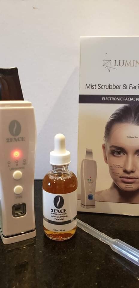 Lumina NRG Ultrasonic Exfoliating Deep Pore Face Scrubber w Mist Electronic Peel