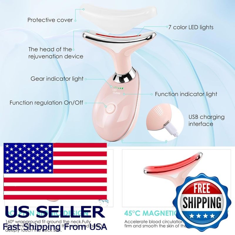 Facial Massager & Sculpting Wand, Red Light Therapy, 7 Color Skin Care Tool