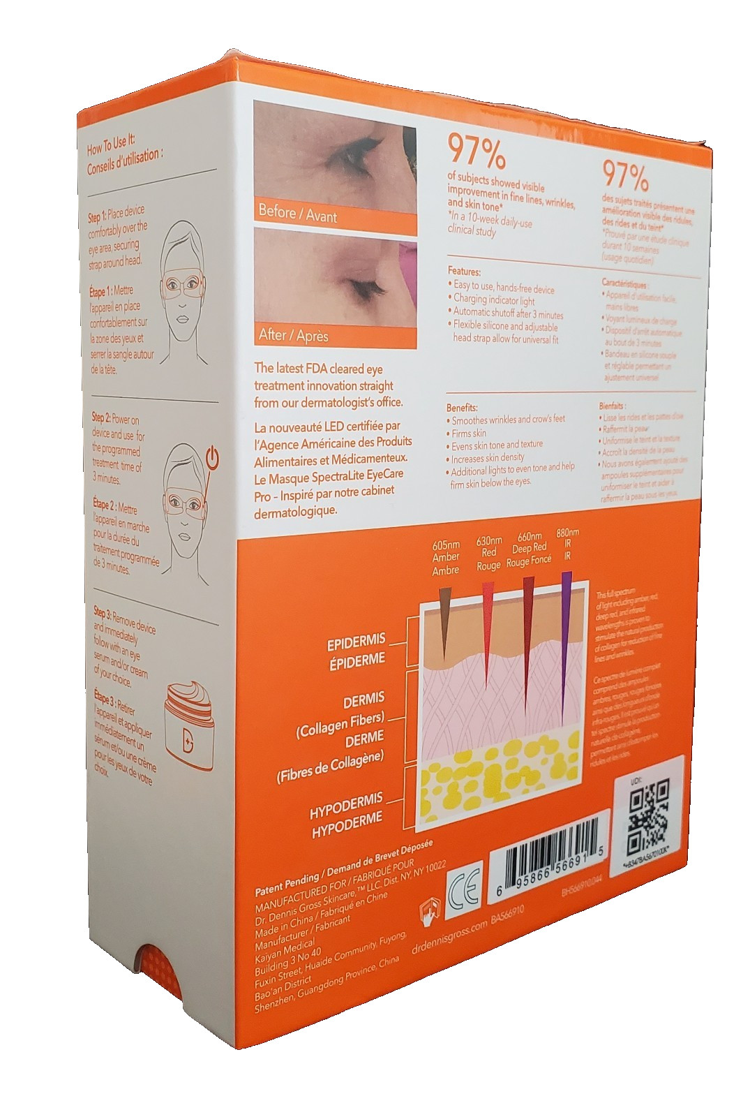 Dr Dennis Gross DRx Spectralite EyeCare Pro / Masque LED Mask, Tested