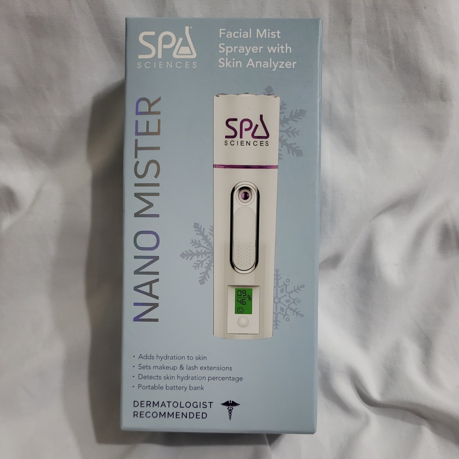 NEW and Sealed Spa Sciences Nano Mister Facial Mist Sprayer w/ Skin Analyzer
