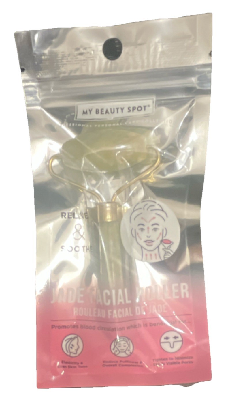 My Beauty Spot Jade Facial Roller Green Reduces Puffiness & Evens Skin Tone