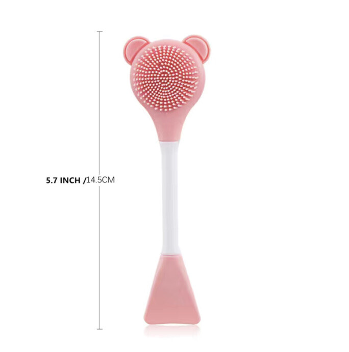 Portable Soft Silicone Facial Cleansing Brush Double Head Home Travel Purple