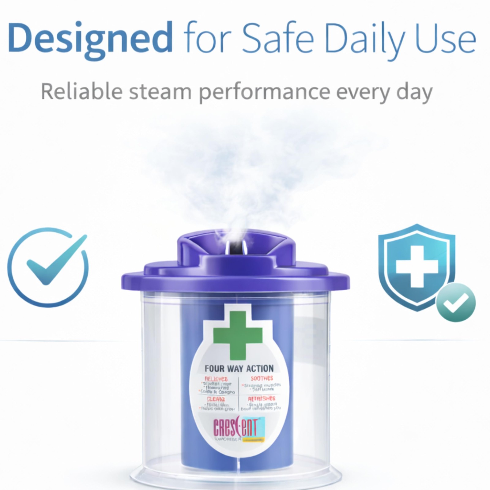 Crescent Portable Face Steamer for Cold Relief – Lightweight & Easy to Clean