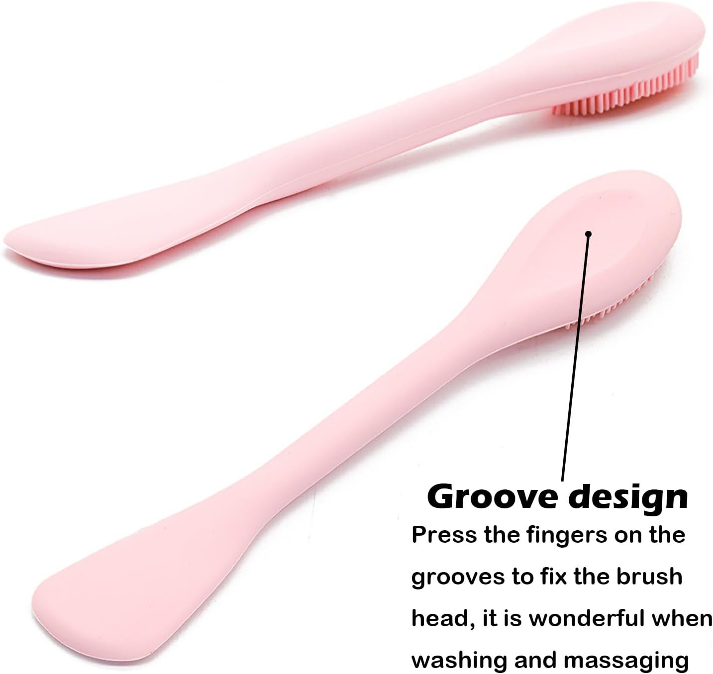 Facial Cleansing Brush, 2 in 1 Silicone Face Mask Brush & Face Scrubber,