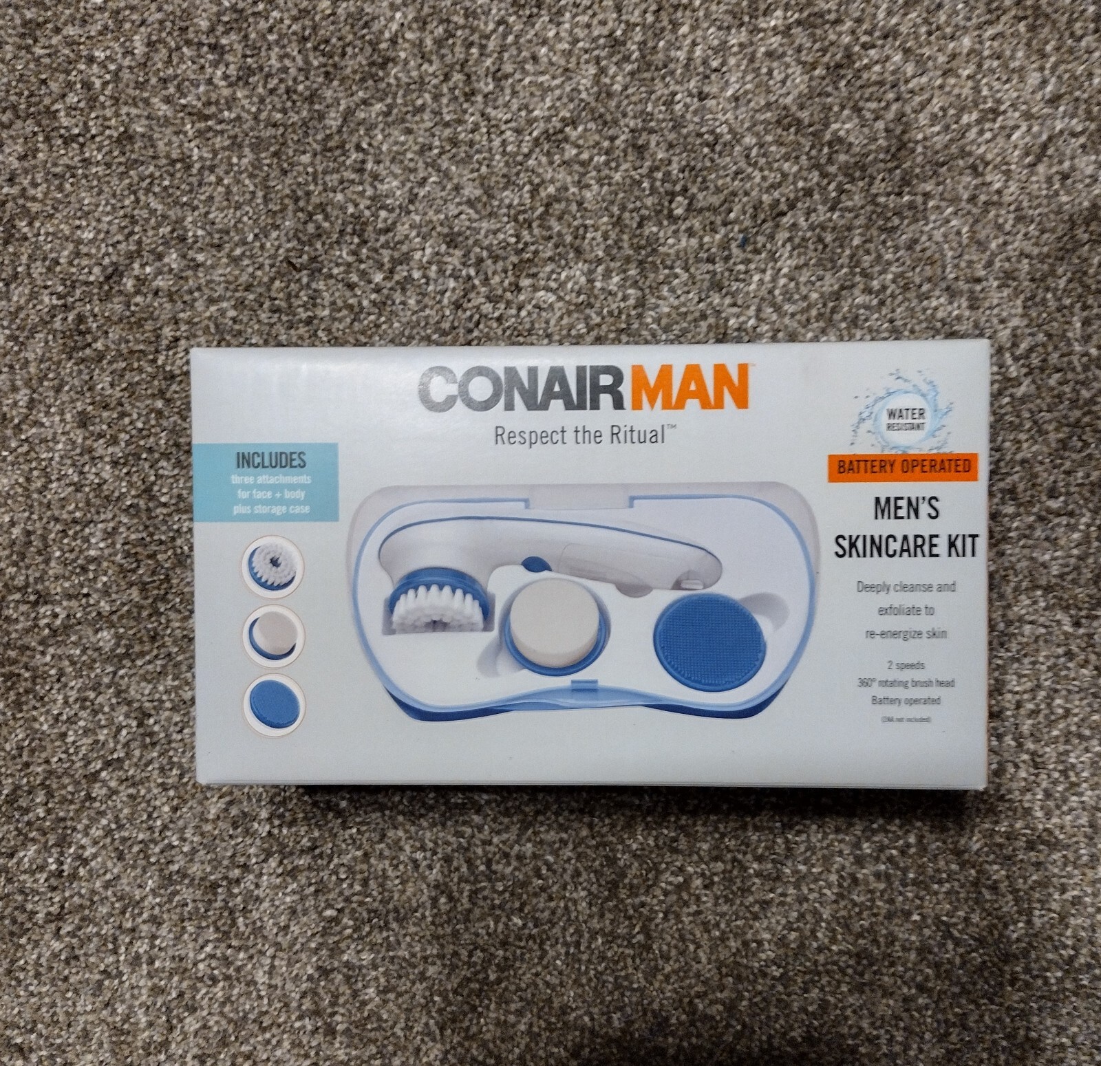 Brand New ConairMan Battery Operated Men’s Skincare Kit,deeply cleanse,exfoliate