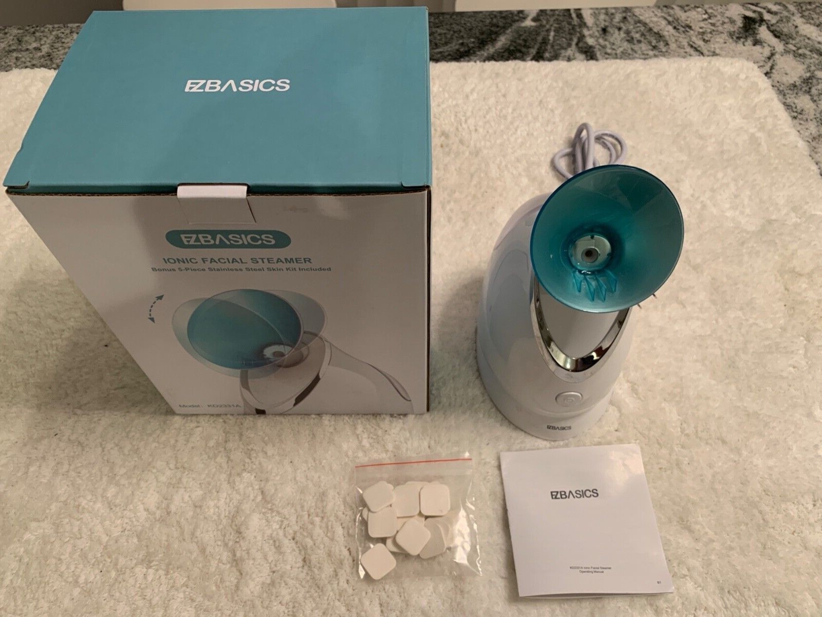 EZBasics Ionic Facial Steamer Model KD2331A. New- open box Facial Steamer