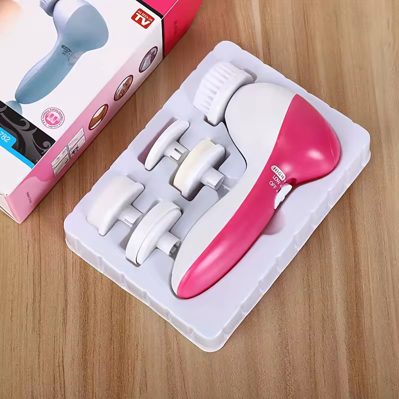 Facial Cleansing Brush Silicone Face Scrubber: 2 In1 FBS-D Electric Exfoliating